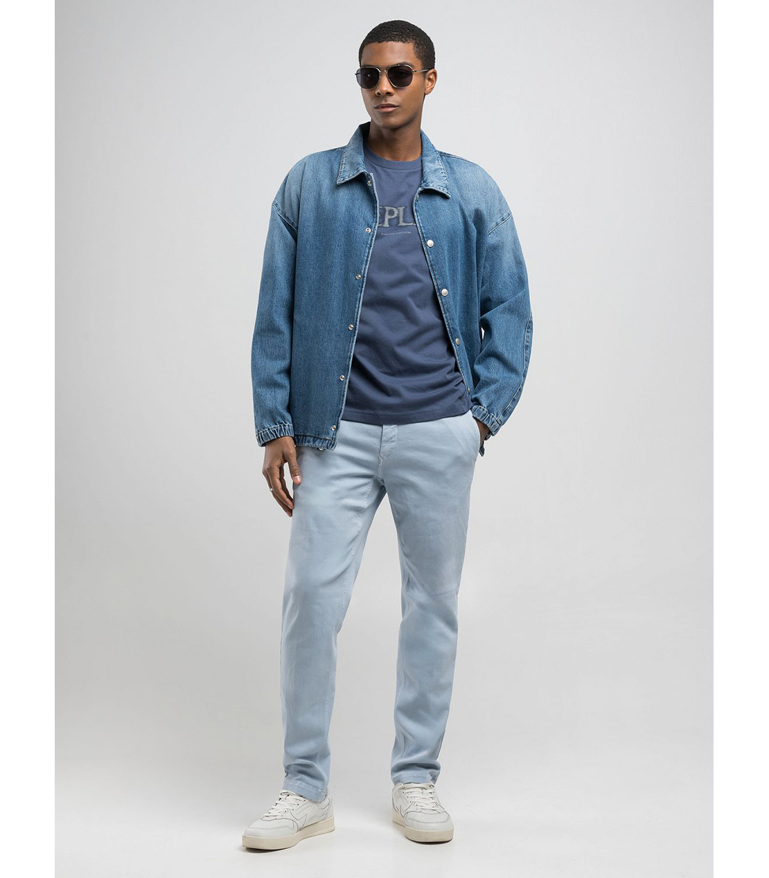 レギュラースリムBENNI Hyperflex Color スーパーストレッチチノパンツ 詳細画像 ライトブルー 2